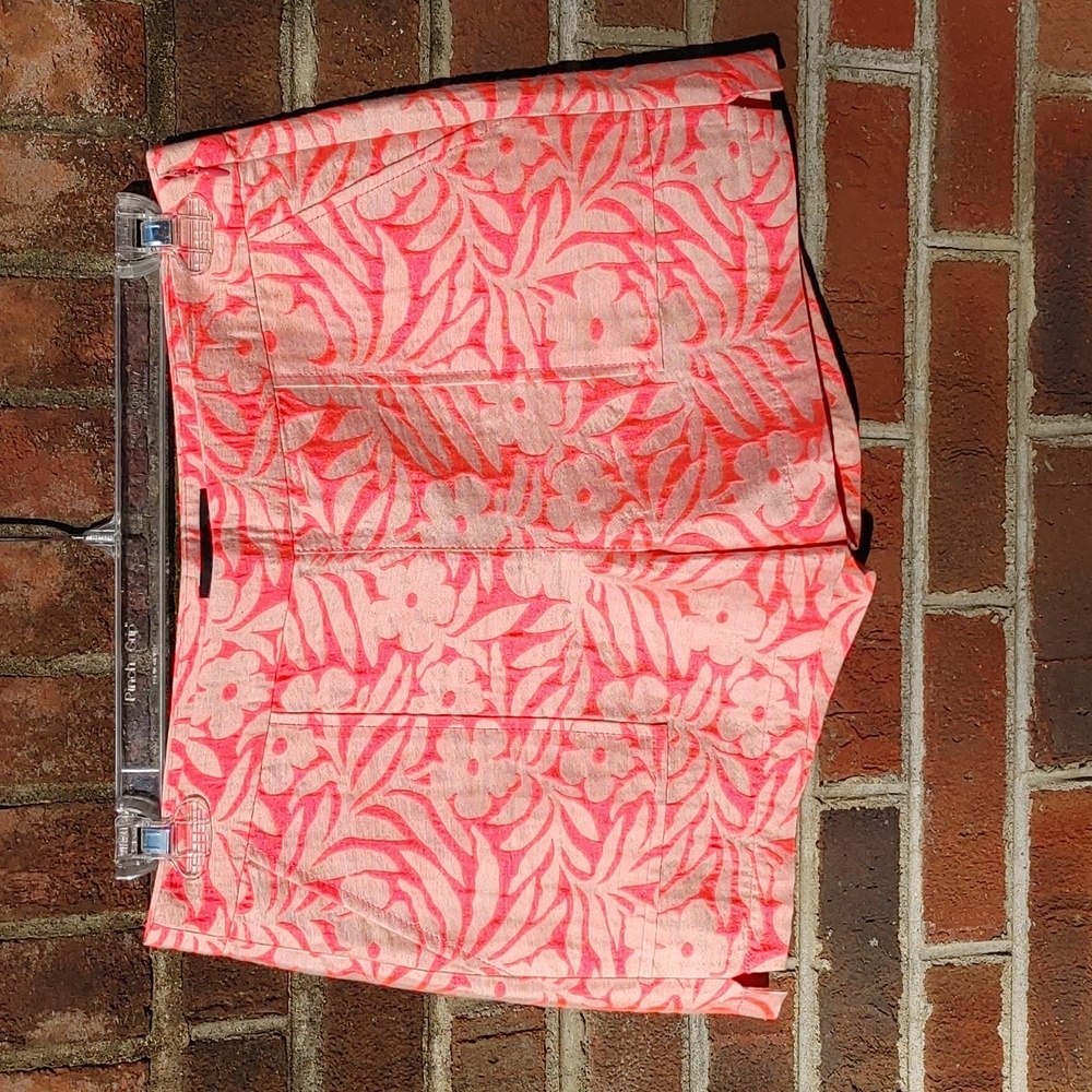 J. Crew Pink Plumeria Floral Jacquard Shorts Size 6 (1062)